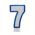 Blue Coloured Number 7 Candle