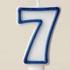 Blue Coloured Number 7 Candle