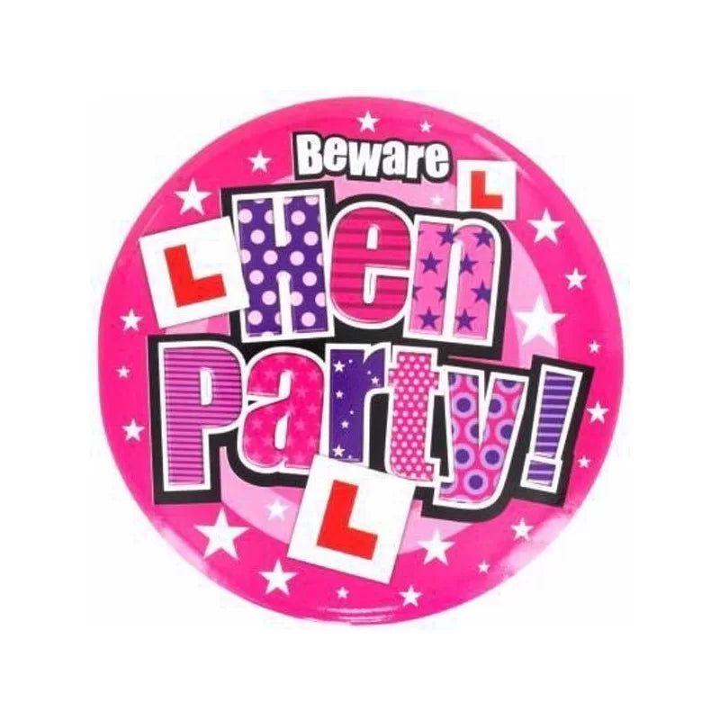 Jumbo Size Extra Large Pink Hen Party Badges 15cm | Why Not Shop