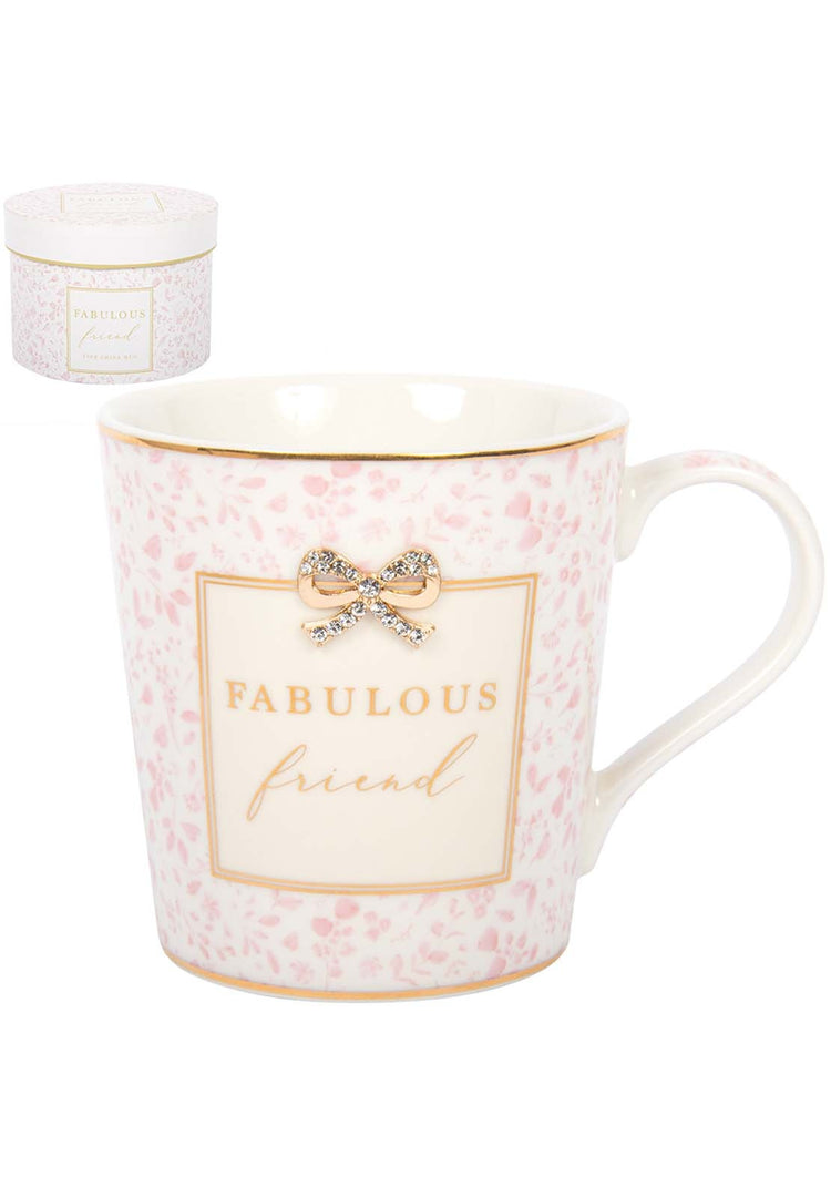 Fabulous Friend Boxed Gift Mug With Diamante Bow | Merthyr Tydfil | Why Not Shop Online