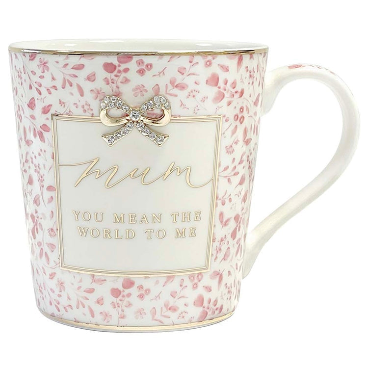 Mum The World To Me Boxed Gift Mug With Diamante Bow | Merthyr Tydfil | Why Not Shop Online