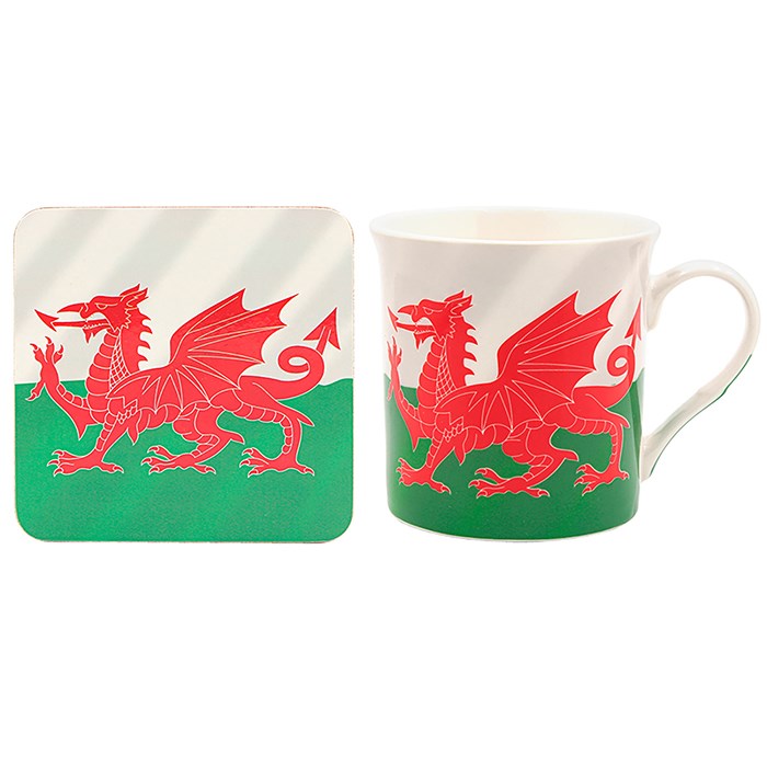 Welsh Dragon Mug & Coaster