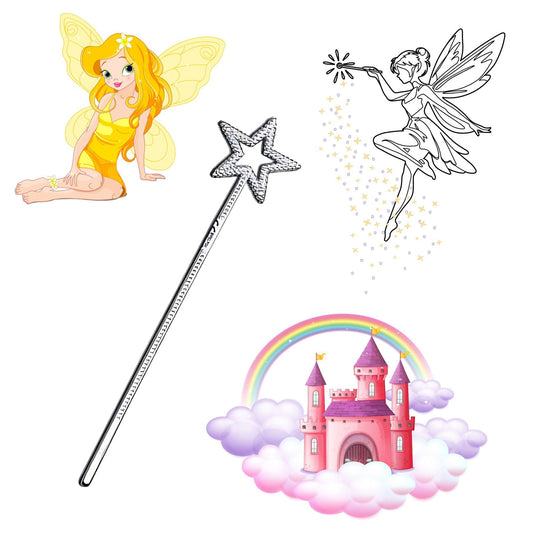 Large Girls Fairy Wands Silver Plastic | Why Not Shop