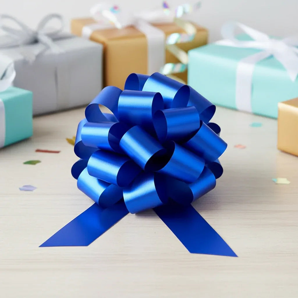 Large Blue Pull Bow 6 Inches - Why Not Shop