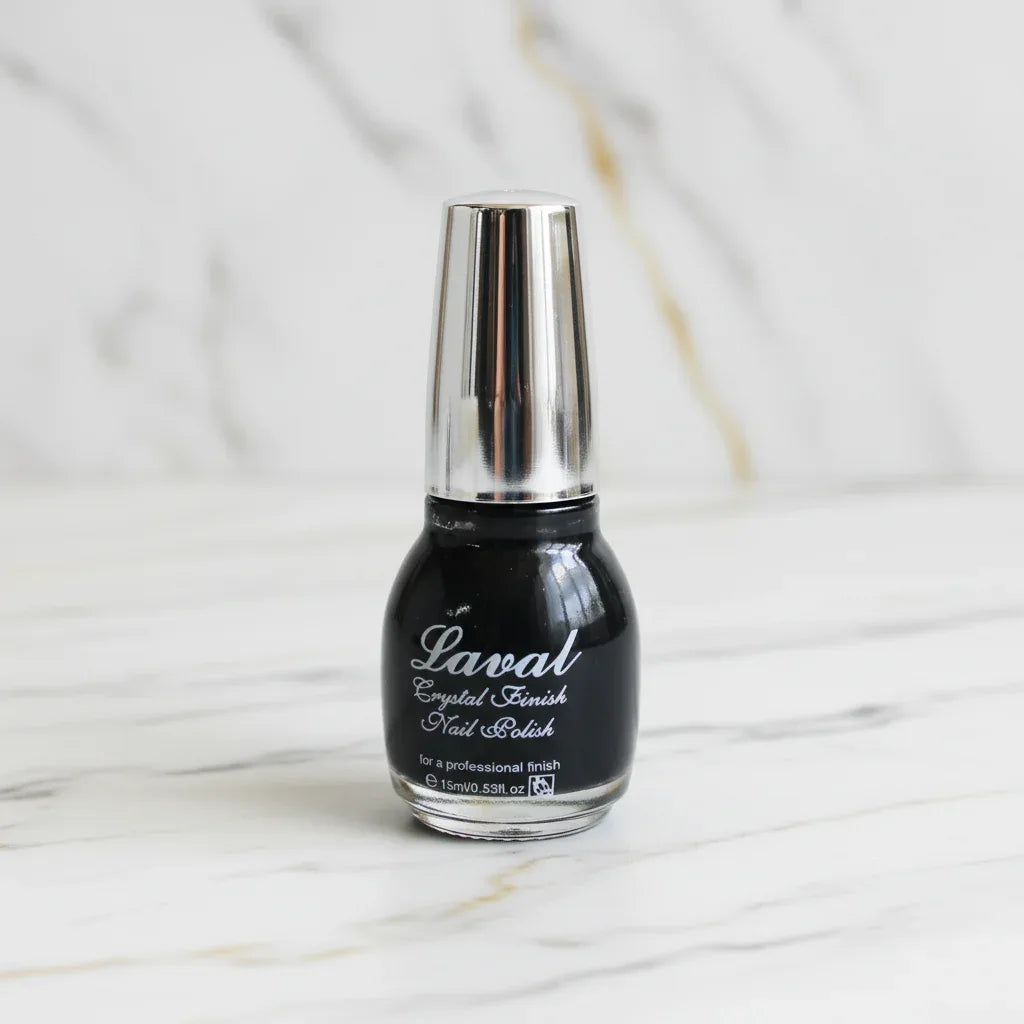Laval Crystal Finish Nail Polish Black - Why Not Shop