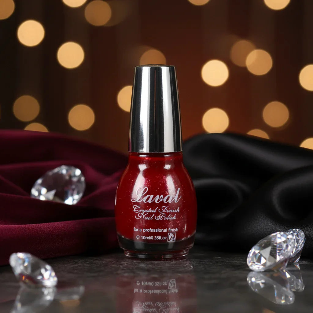 Laval Crystal Finish Nail Polish Evening Red - Why Not Shop