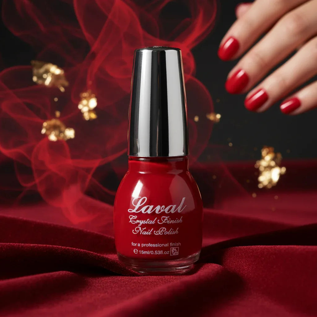 Laval Crystal Finish Nail Polish Flame Red - Why Not Shop