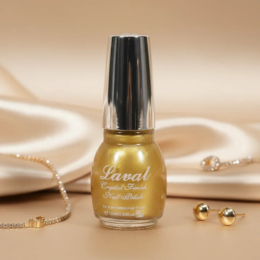Laval Crystal Finish Nail Polish Gold - Why Not Shop