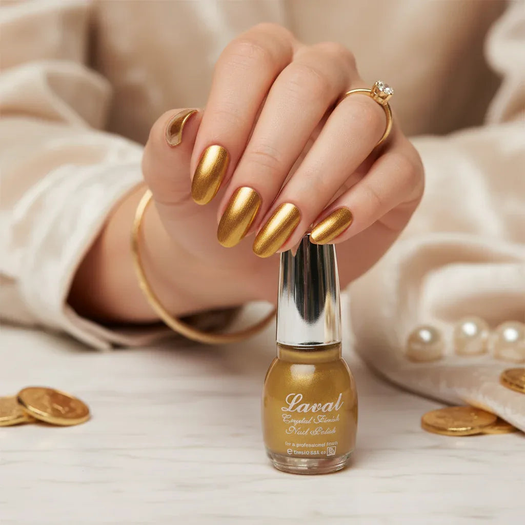 Laval Crystal Finish Nail Polish Gold - Why Not Shop