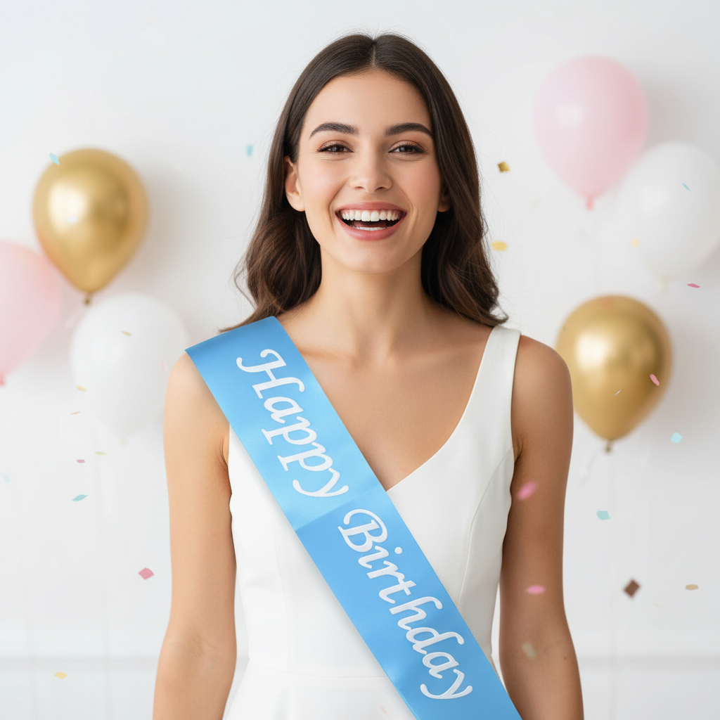 Light Blue Happy Birthday Sash | Merthyr Tydfil | Why Not Shop Online