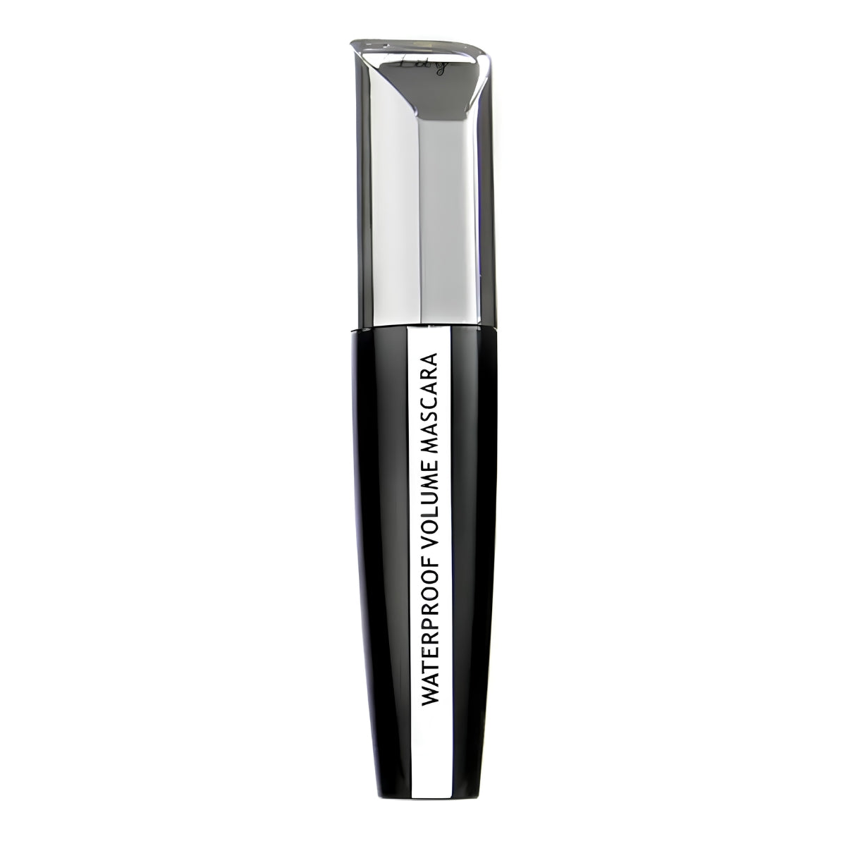 A single tube of Waterproof Volume Mascara with a sleek black and silver design, shown vertically against a plain white background.