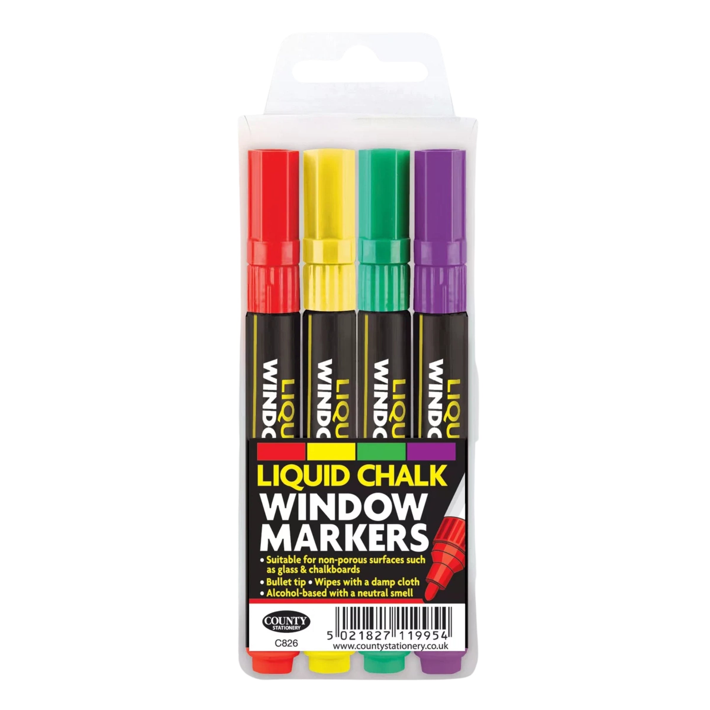 Liquid Chalk Pens Assorted Colours Pack Of 4
