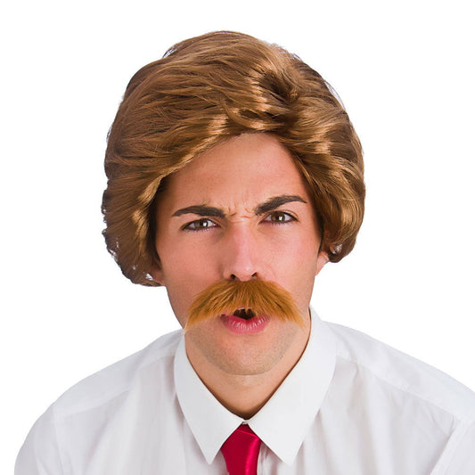 Mens 80s News Guy Fancy Dress Wig - Retro Brown | Merthyr Tydfil | Why Not Shop Online