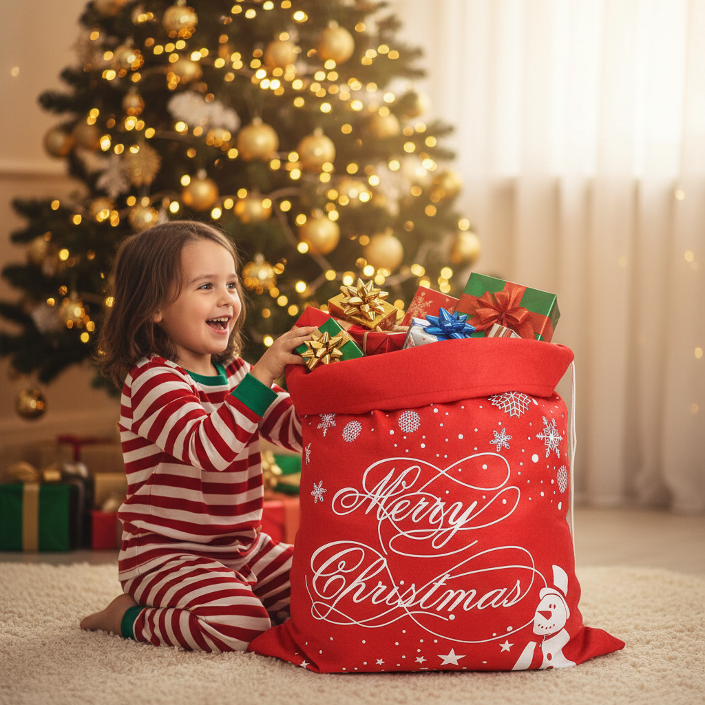 Merry Christmas Santa Sack Red And White 60x45cm | Merthyr Tydfil | Why Not Shop Online