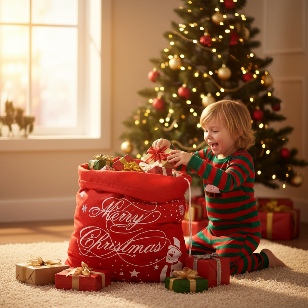 Merry Christmas Santa Sack Red And White 60x45cm | Merthyr Tydfil | Why Not Shop Online