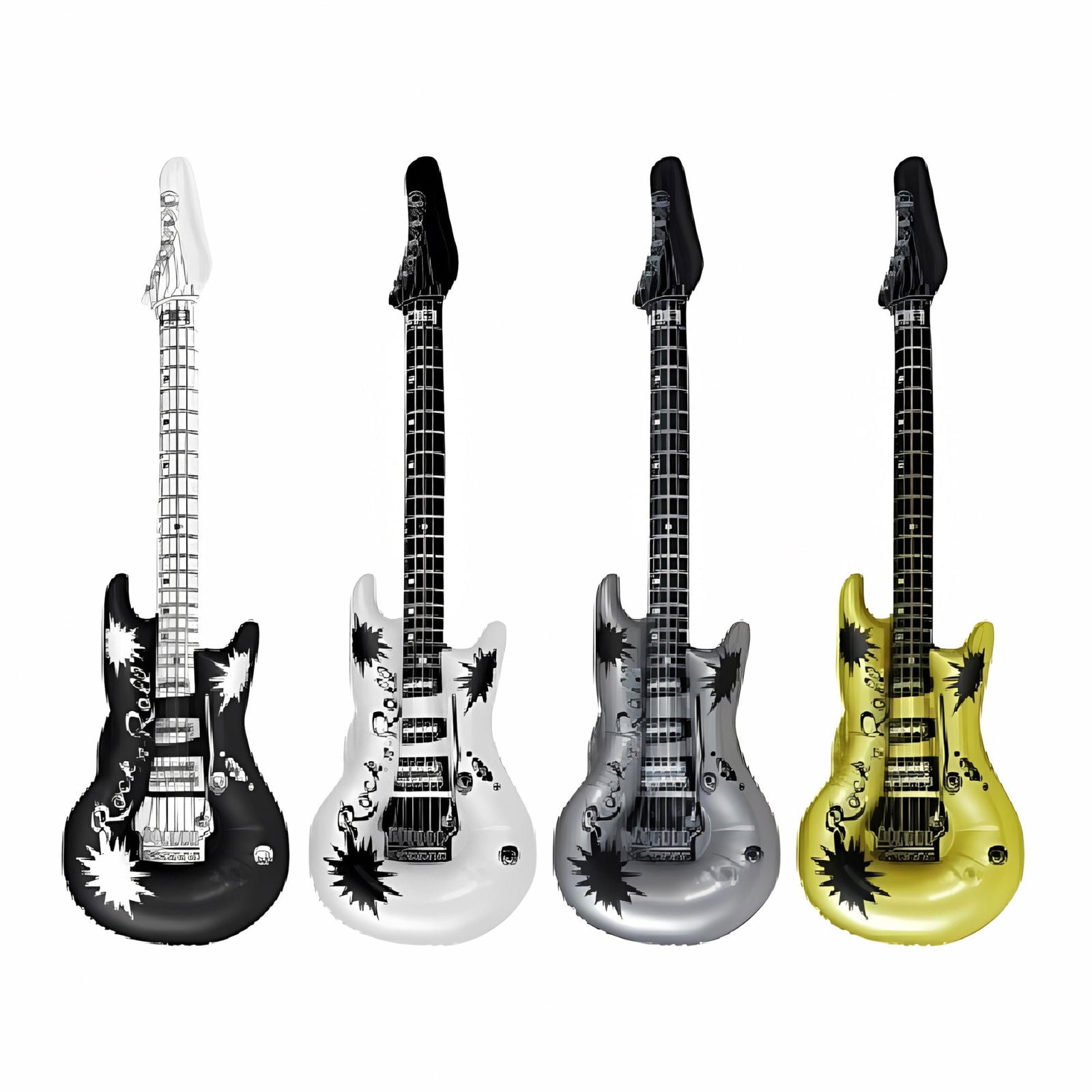 Metallic Looking Inflatable Rock Guitars In Assorted Colours | Why Not Shop