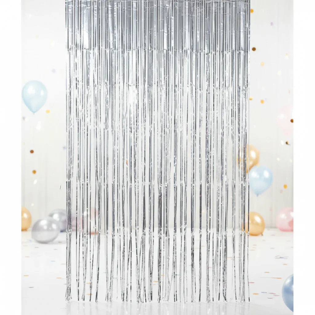 Metallic Silver Foil Door Curtain 0.90m x 2.40m - Why Not Shop