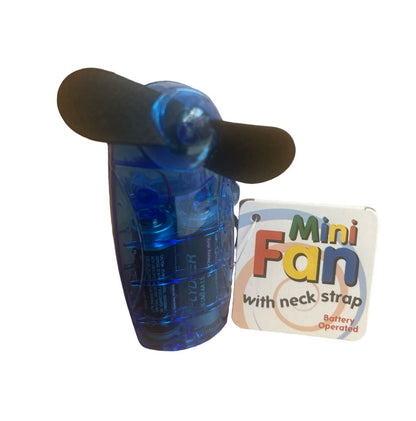 Mini Handheld Fans Batteries Included Transparent Assorted Colours With Neck Strap | Merthyr Tydfil | Why Not Shop Online