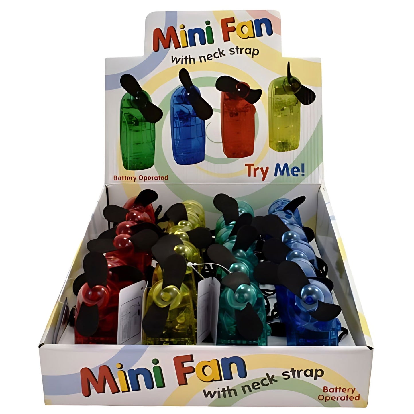 Mini Handheld Fans Batteries Included Transparent Assorted Colours With Neck Strap | Merthyr Tydfil | Why Not Shop Online