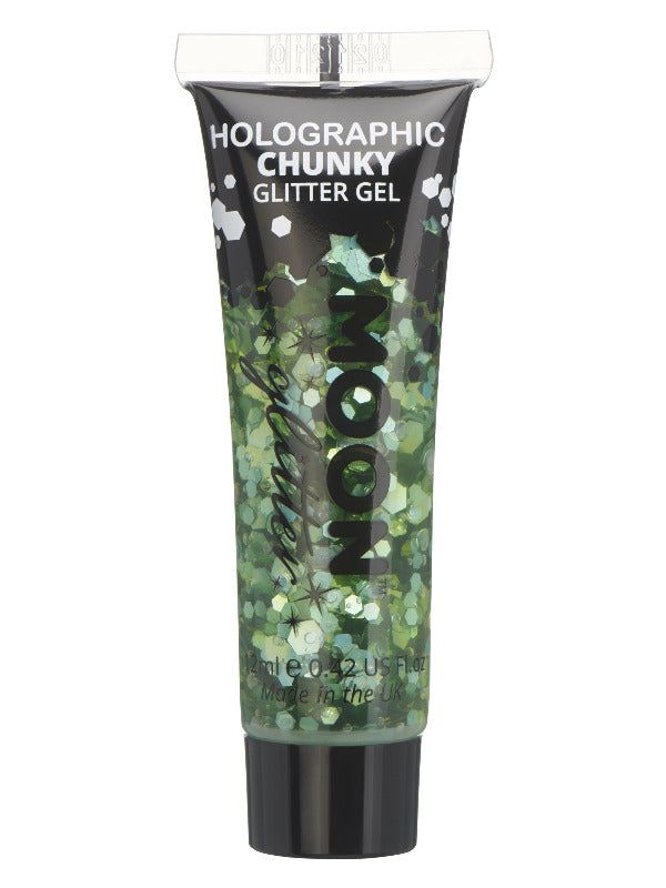 Moon Glitter Holographic Chunky Glitter Gel, Green, Single, 12ml | Merthyr Tydfil | Why Not Shop Online