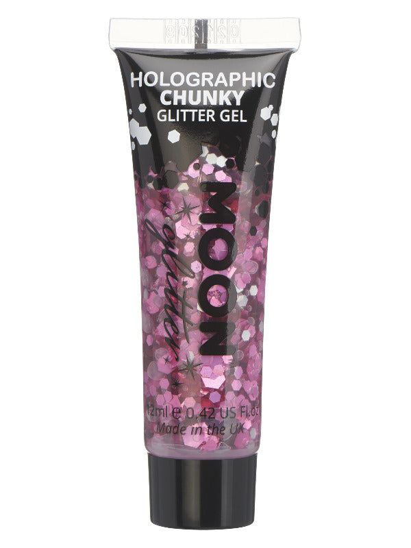 Moon Glitter Holographic Chunky Glitter Gel, Pink, Single, 12ml | Merthyr Tydfil | Why Not Shop Online