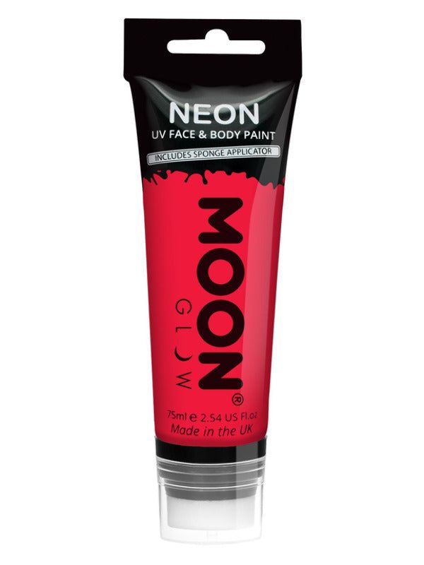 Moon Glow Supersize Intense Neon UV Face Paint, Intense Red 75ml | Merthyr Tydfil | Why Not Shop Online