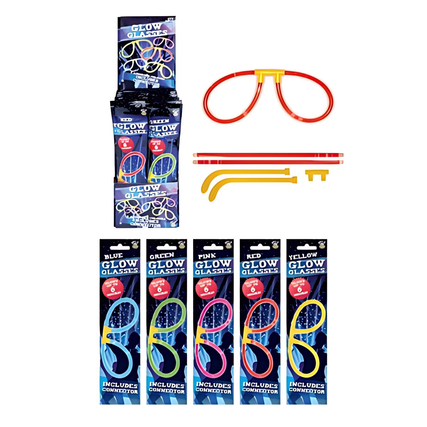 Neon Glow Glasses Assorted Colours Single | Why Not Shop