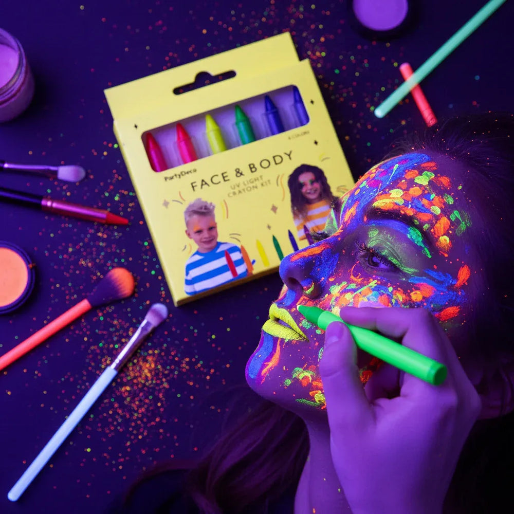 Neon UV Light Face And Body Painting Crayons Pack Of 6 - Why Not Shop