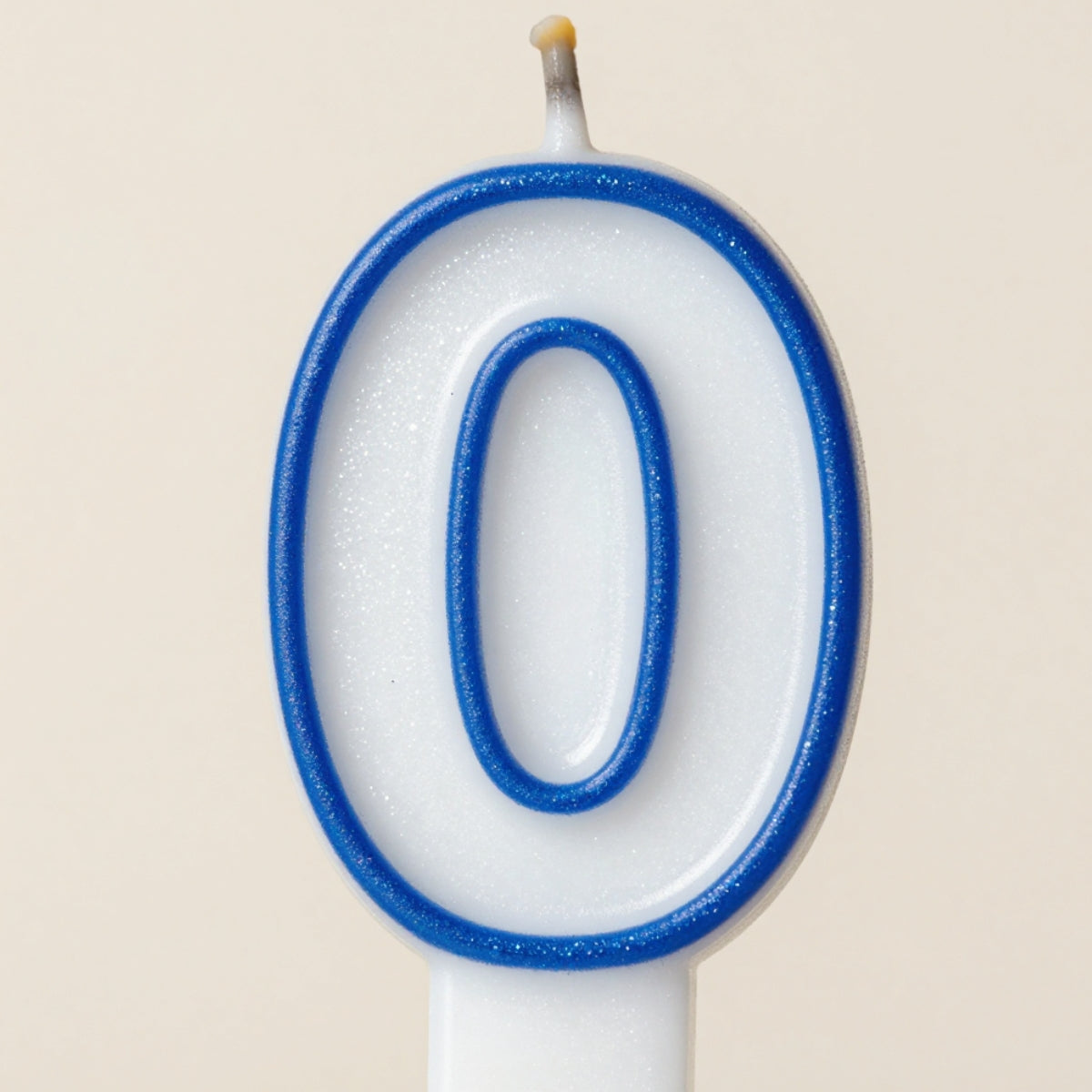 Blue Coloured Number 0 Candle