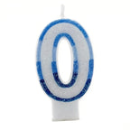 Blue Coloured Number 0 Candle