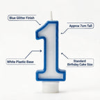 Blue Coloured Number 1 Candle