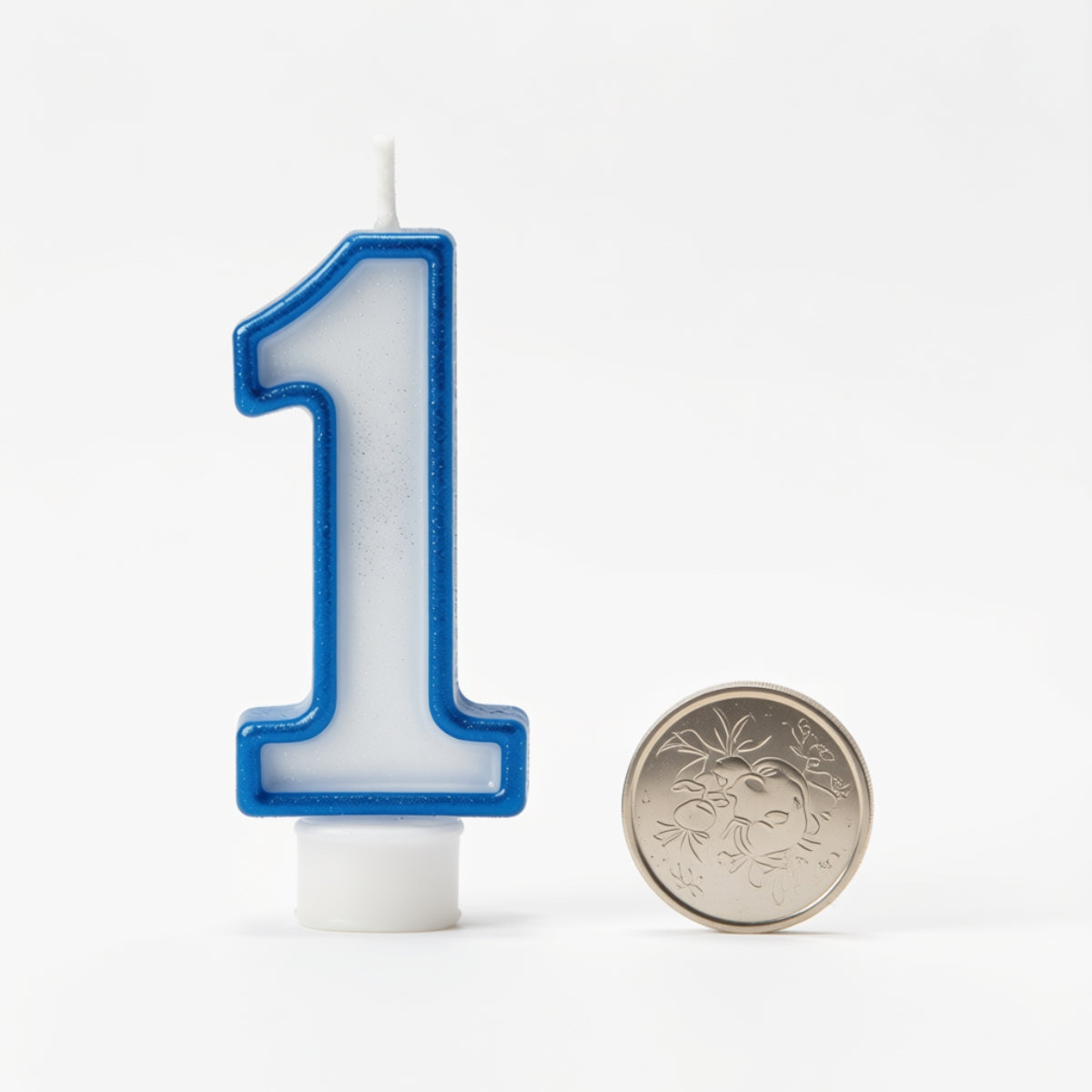 Blue Coloured Number 1 Candle