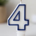 Blue Coloured Number 4 Candle