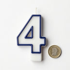 Blue Coloured Number 4 Candle