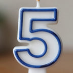 Blue Coloured Number 5 Candle