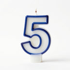 Blue Coloured Number 5 Candle