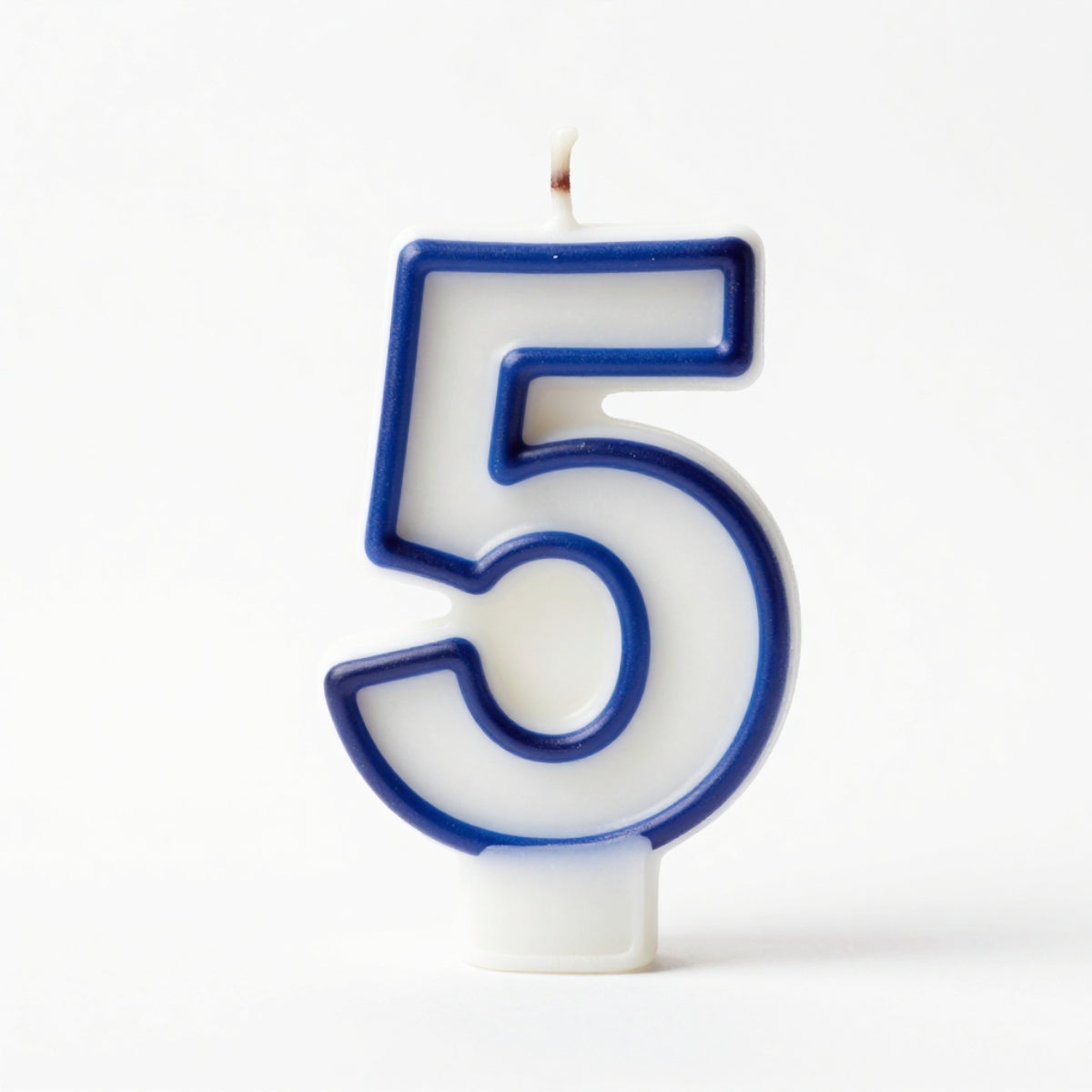 Blue Coloured Number 5 Candle