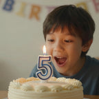 Blue Coloured Number 5 Candle