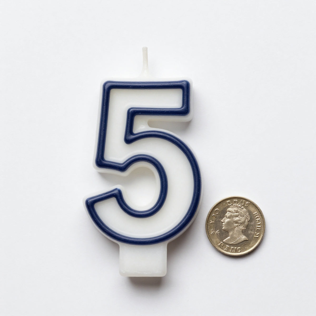 Blue Coloured Number 5 Candle