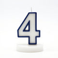 Blue Coloured Number 4 Candle