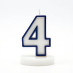 Blue Coloured Number 4 Candle