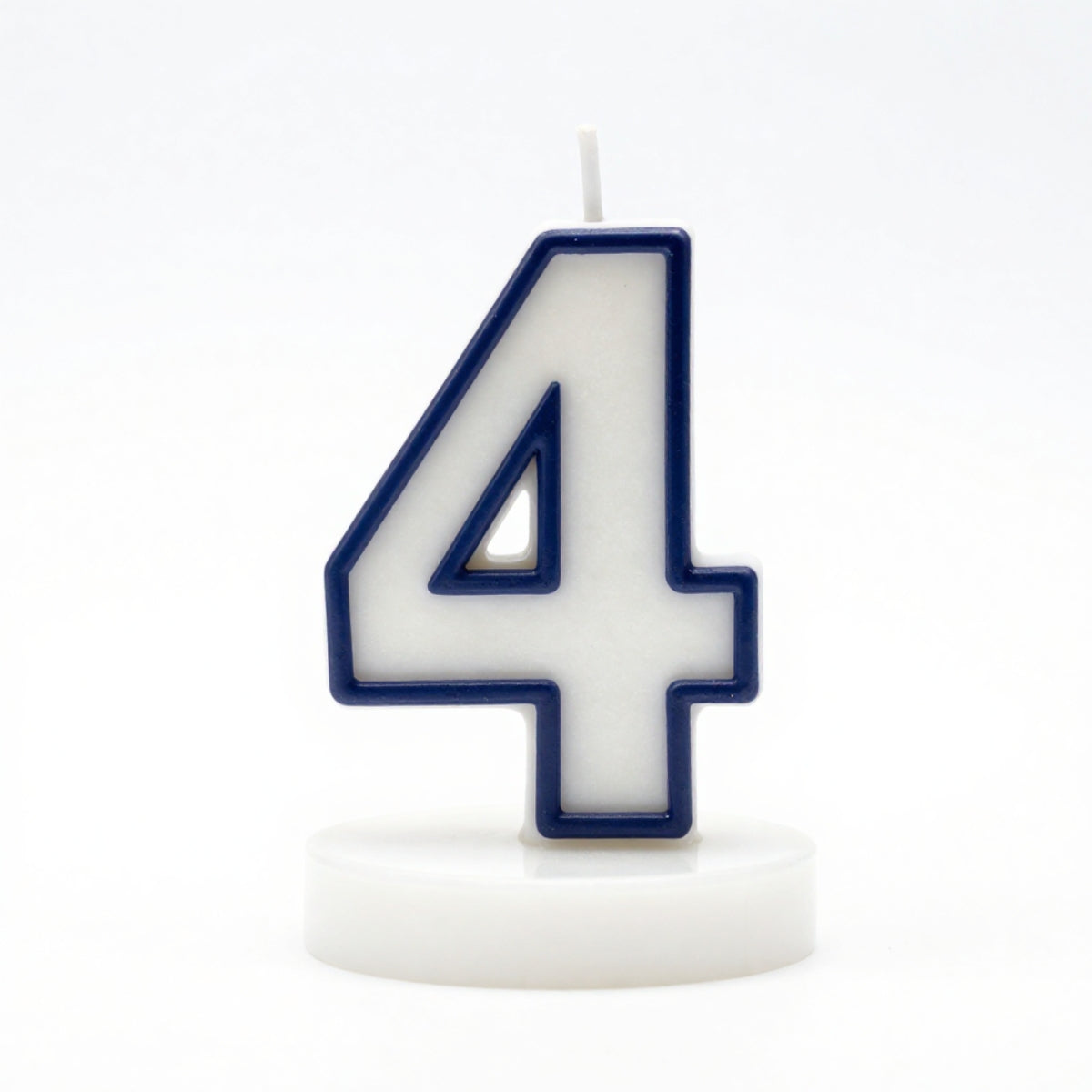 Blue Coloured Number 4 Candle