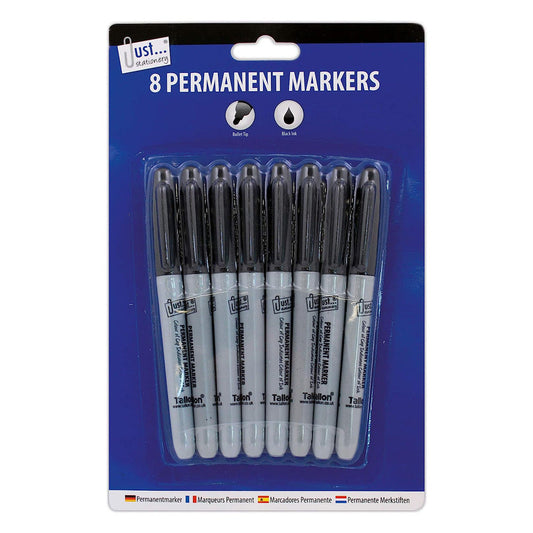 Black Permanent Markers Pack of 8 | Merthyr Tydfil | Why Not Shop Online
