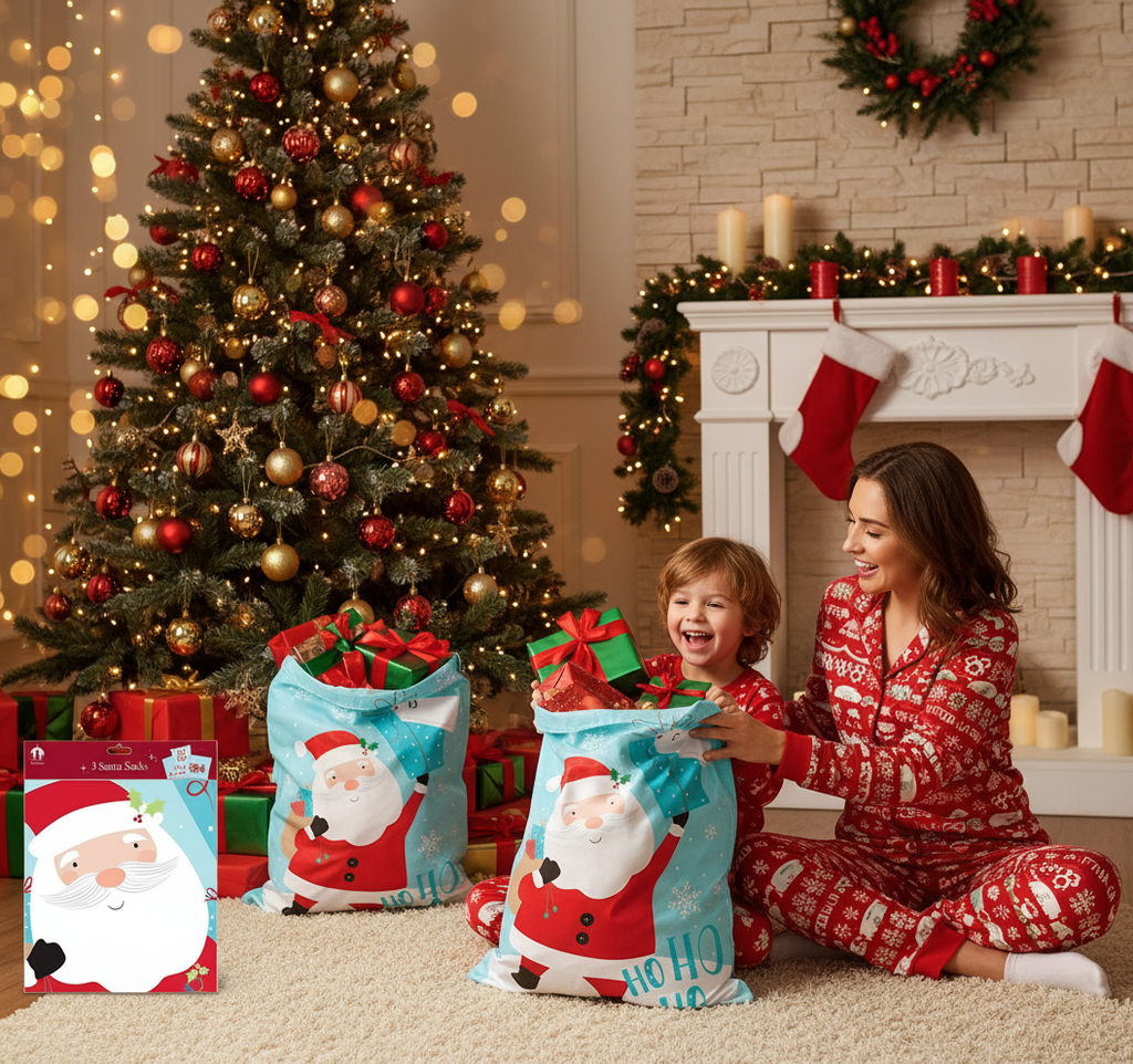 PVC Santa Sacks Pack of 3 | Merthyr Tydfil | Why Not Shop Online