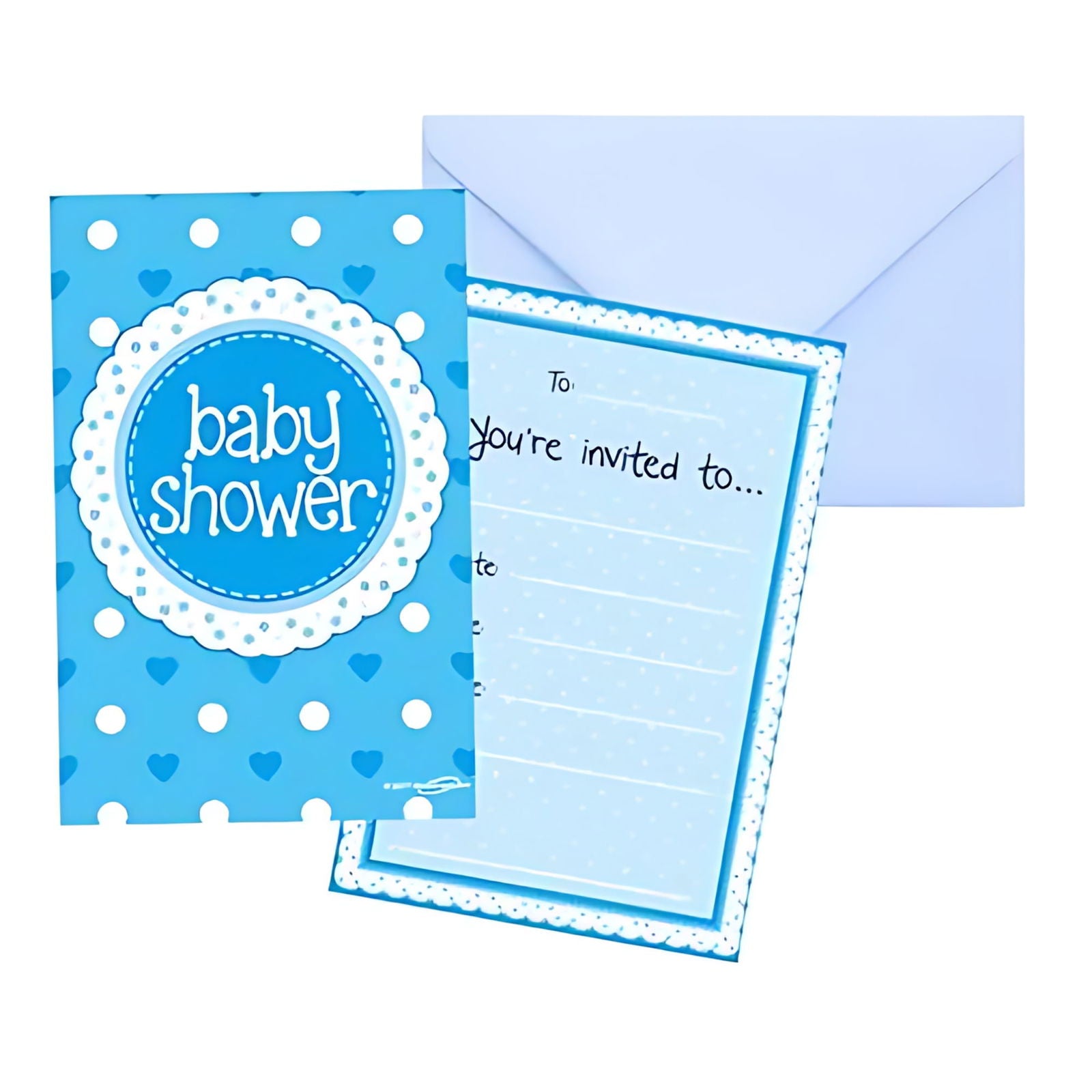 Pack of 8 Blue Baby Shower Invitations With Envelopes | Why Not Shop