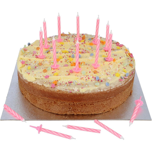 Party Candles 24 With 12 Holders 6cm - Pink | Merthyr Tydfil | Why Not Shop Online