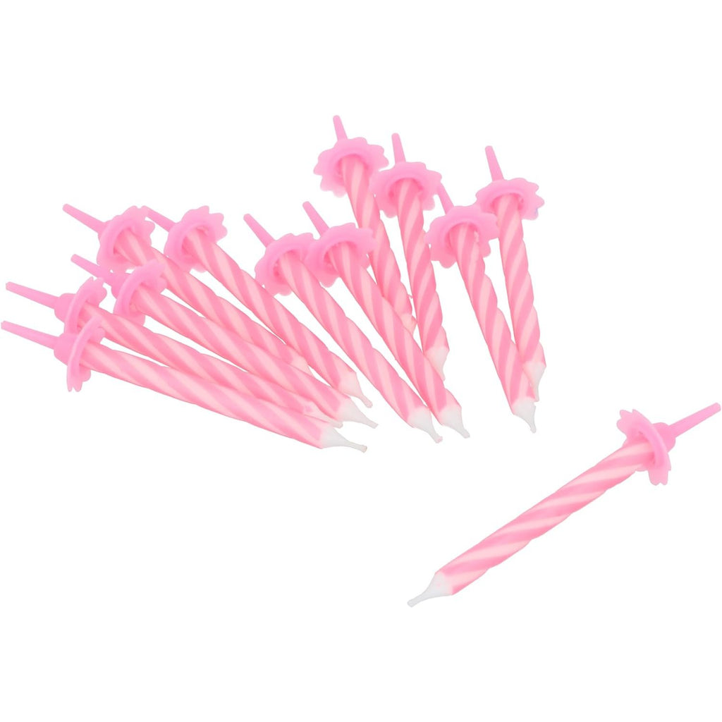 Party Candles 24 With 12 Holders 6cm - Pink | Merthyr Tydfil | Why Not Shop Online