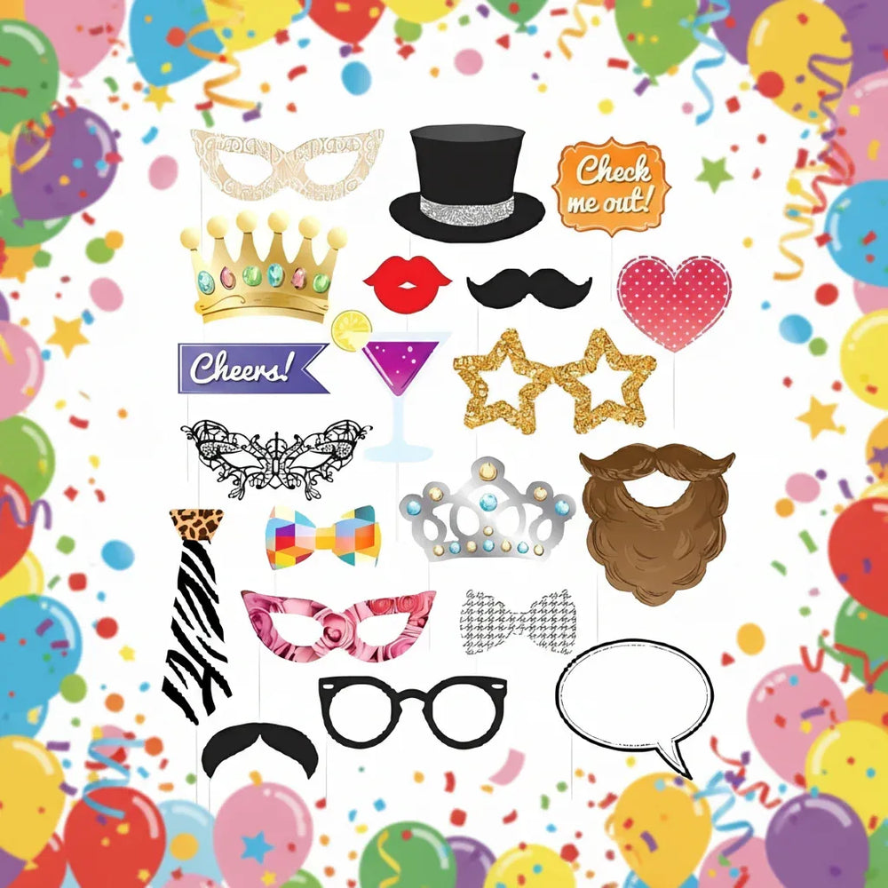 Party Photo Props Pack Of 20 - Why Not Shop