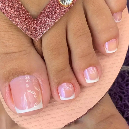 Pink French Tip False Toenails | Why Not Shop