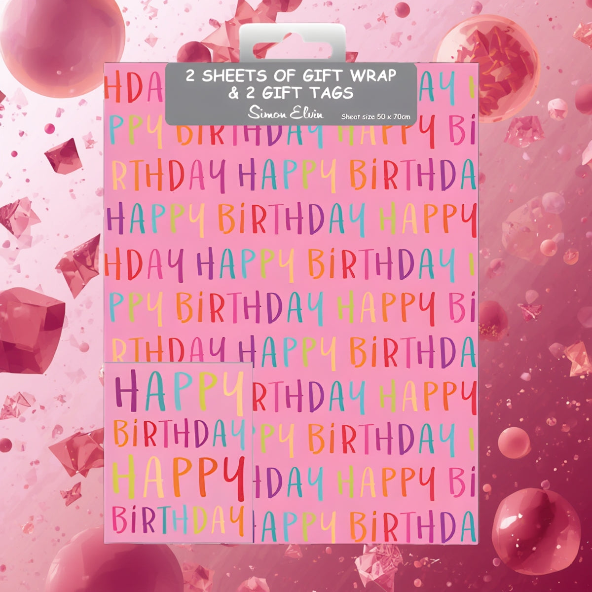 Pink Happy Birthday Wrapping Paper & Tags